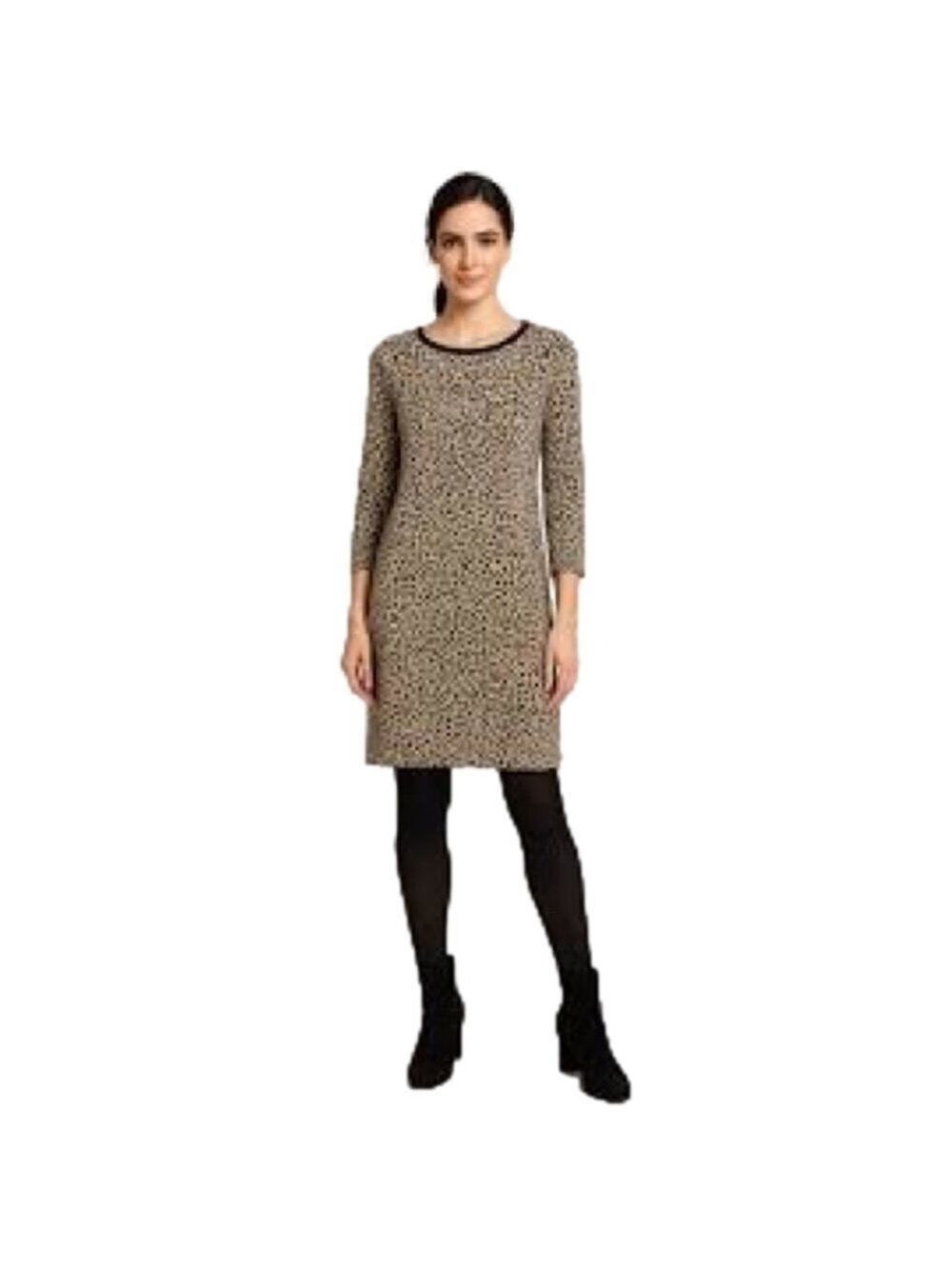 Tyler Boe Animal Print  Shift Dress 4/4 Length Sleeves Sz Sm